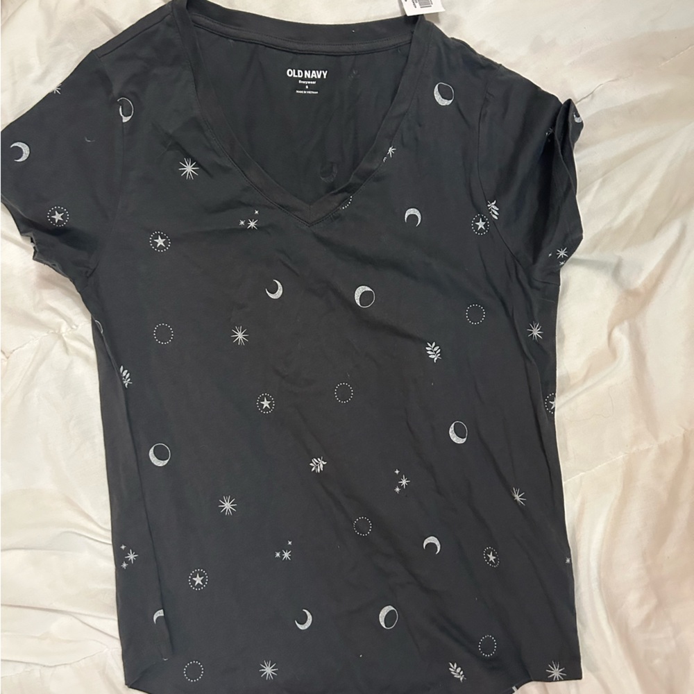 space themed v-neck shirt